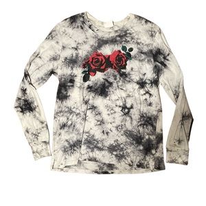 EMPYRE Guys Tye Dye Rose Design Long Sleeve Shirt